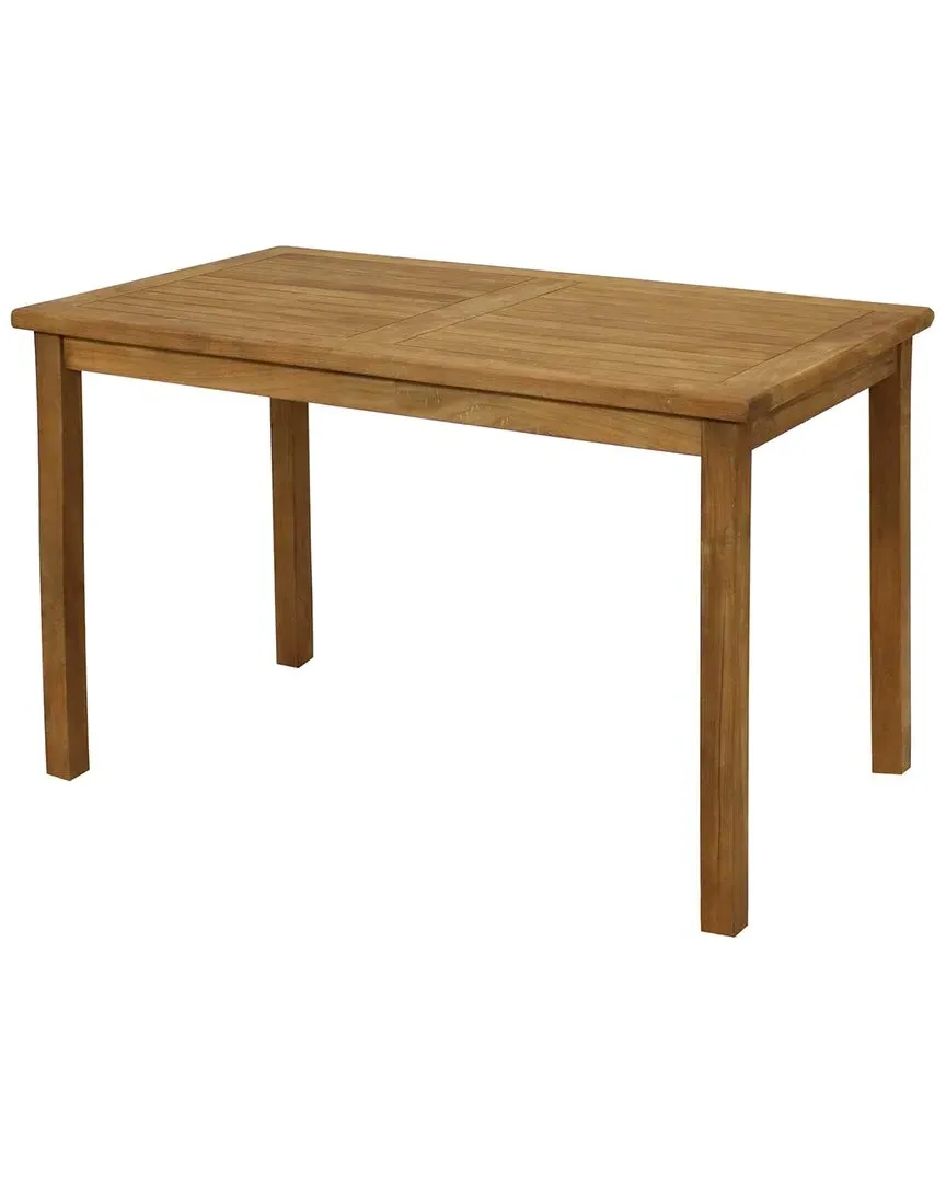Teak Rectangular Outdoor Dining Table - Light Brown
