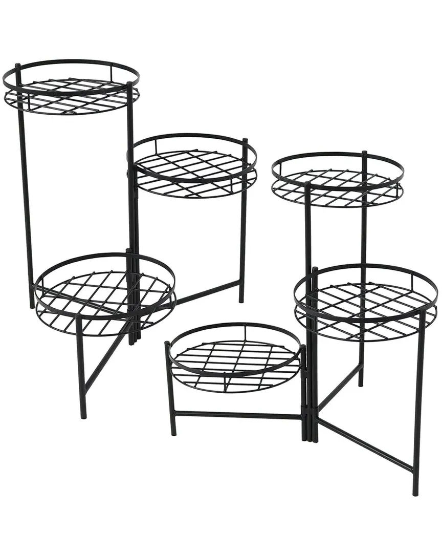 Three Tiered Plant Stand - Black, Iron image
