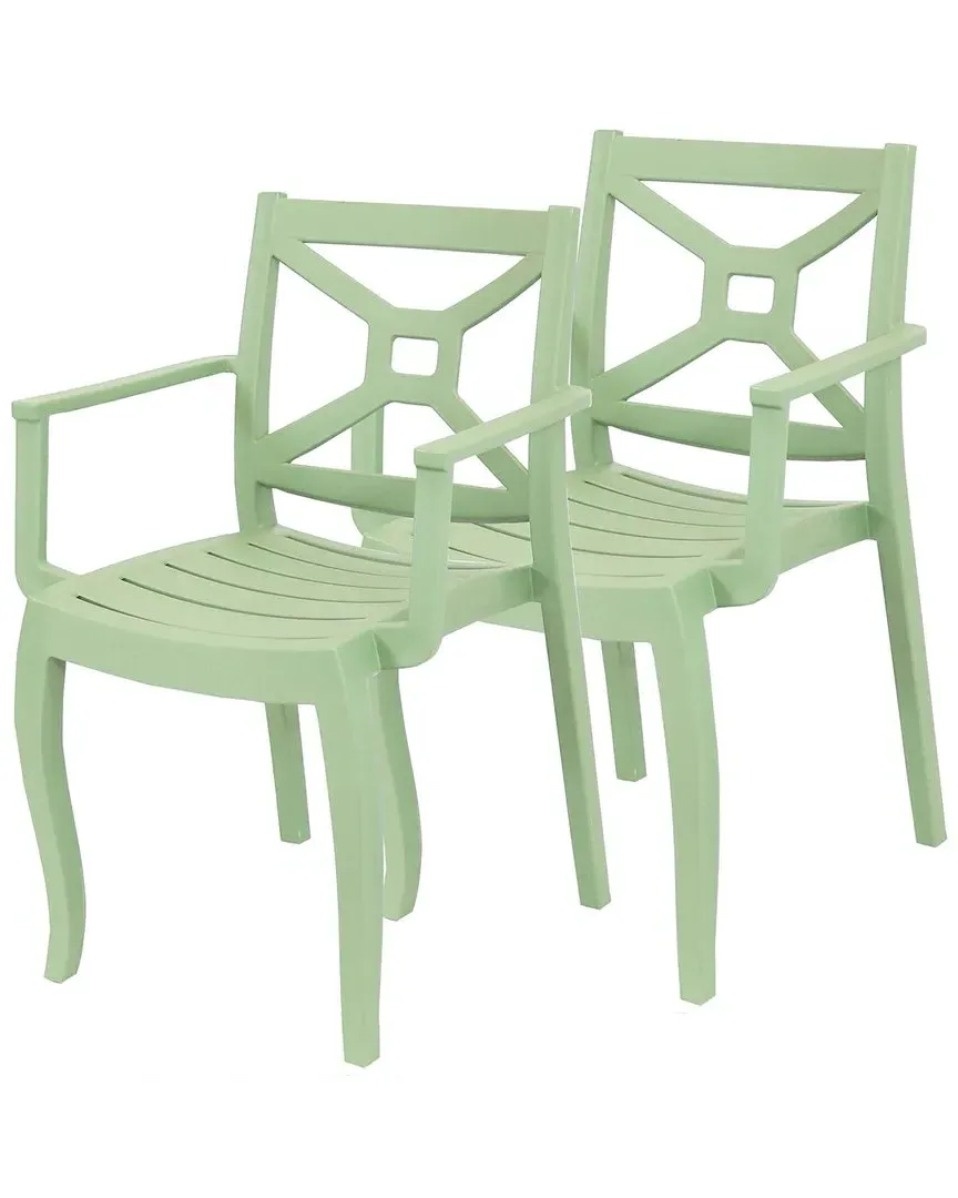 Tristana Outdoor Patio Arm Chair - Green, Polypropylene image