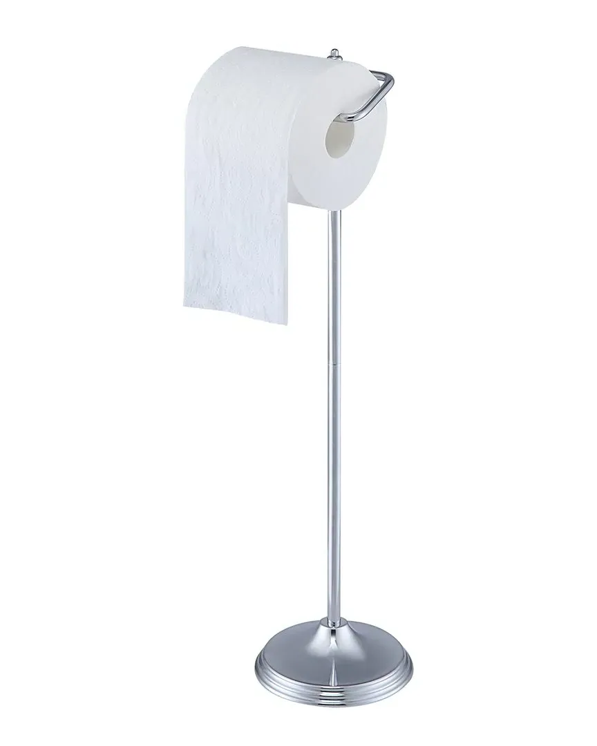 Toilet Paper Holder Stand with Storage - Metallic, Steel image