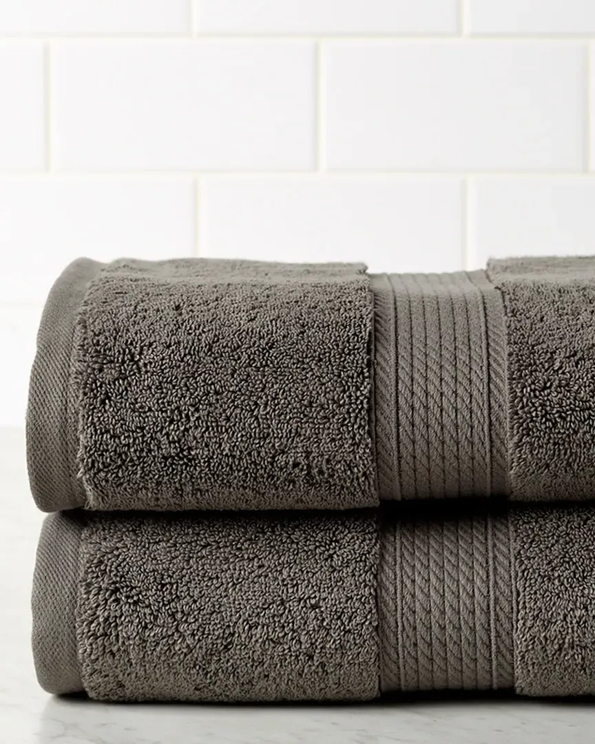 2pc Egyptian Cotton Bath Towel Set - Charcoal image