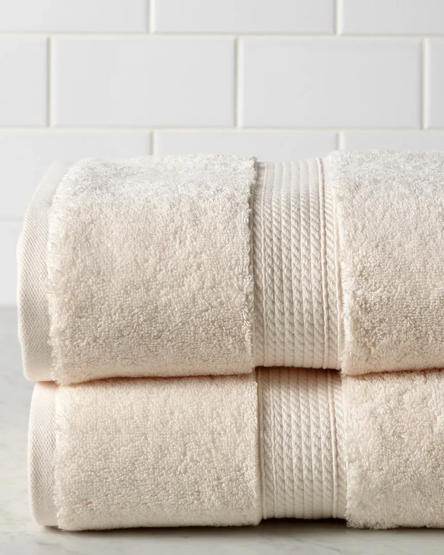 2pc Egyptian Cotton Bath Towel Set - Cream