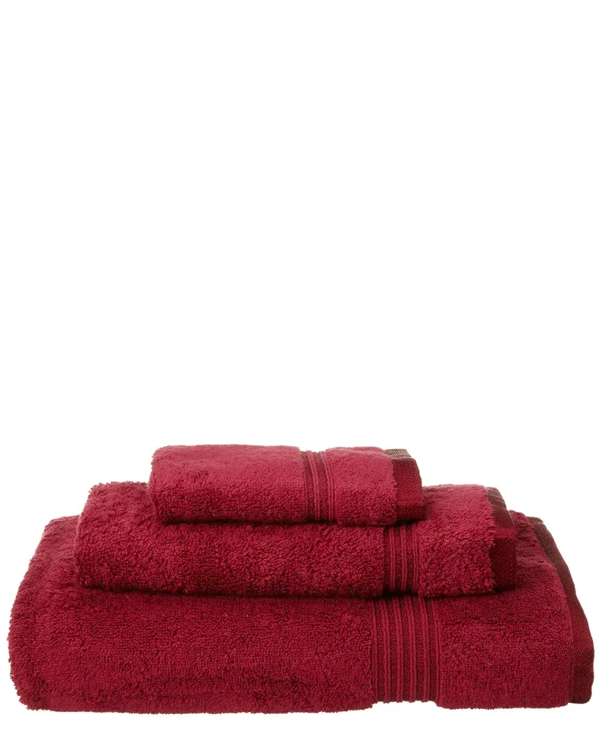 3-Piece Absorbent Towel Set - Burgundy, Cotton image