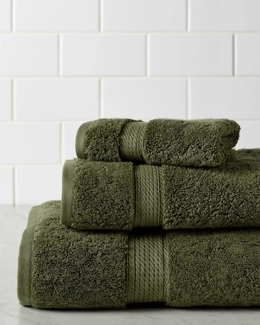 3-Piece Egyptian Cotton Towel Set - Forest Green