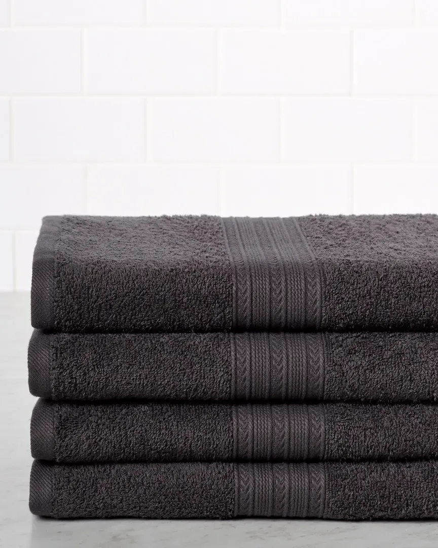 4pc Bath Cotton Towel Set - Graphite