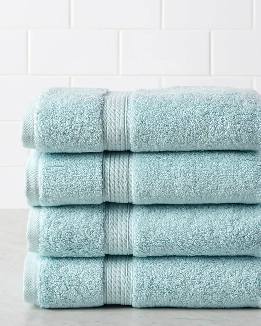 4pc Ultra Plush Hand Egyptian Cotton Towel Set - Seafoam