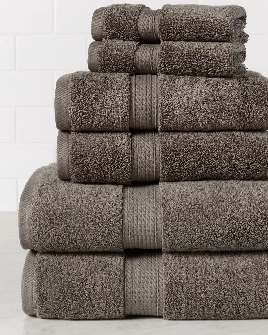 6-Piece Egyptian Cotton Towel Set - Charcoal