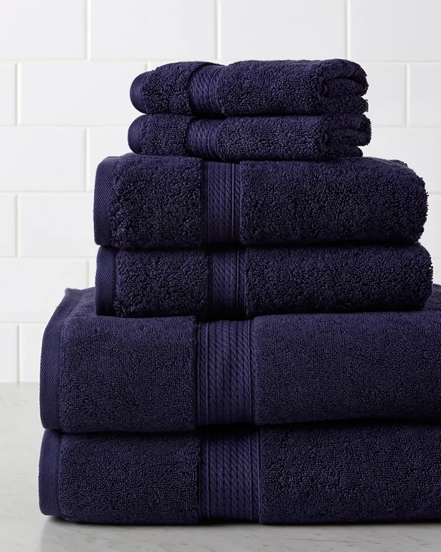 6-Piece Egyptian Cotton Towel Set - Navy Blue