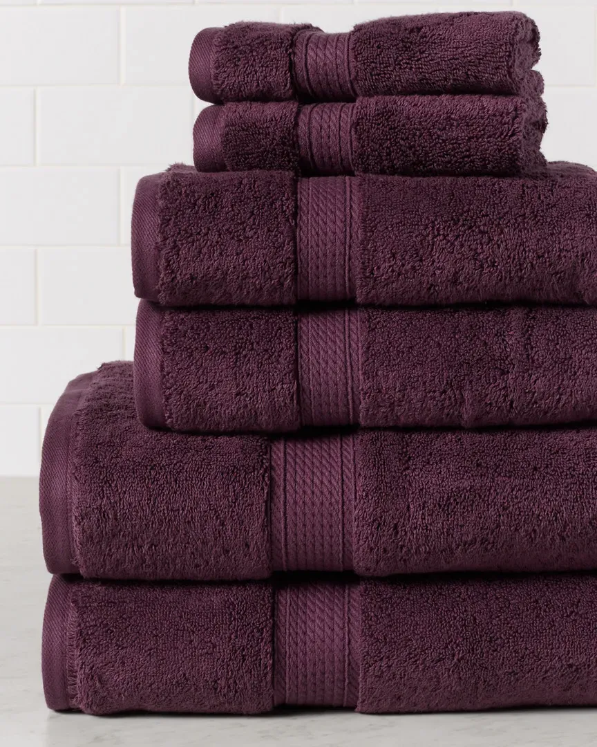 6-Piece Egyptian Cotton Towel Set - Plum