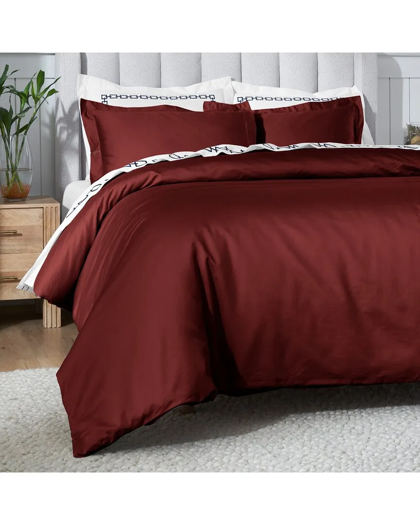 650 Thread Count Duvet Cover Set - Burgundy, Egyptian Cotton