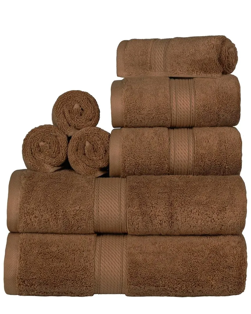 8-Piece Egyptian Cotton Towel Set - Chocolate
