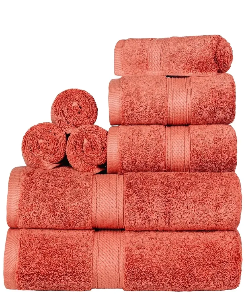 8-Piece Egyptian Cotton Towel Set - Coral