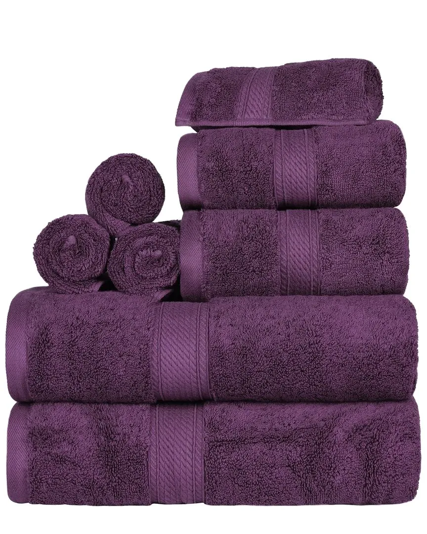 8-Piece Egyptian Cotton Towel Set - Plum