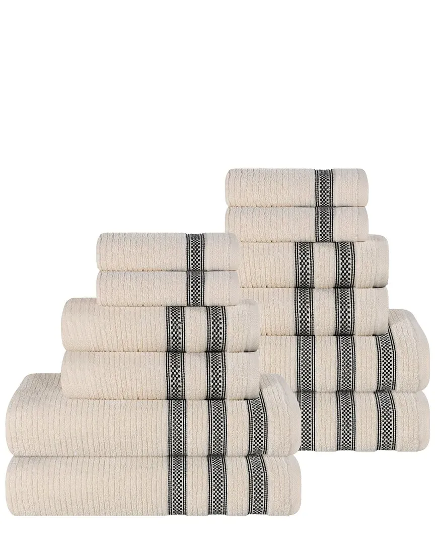 Brea Zero Twist Cotton 12-Piece Towel Set - Ivory