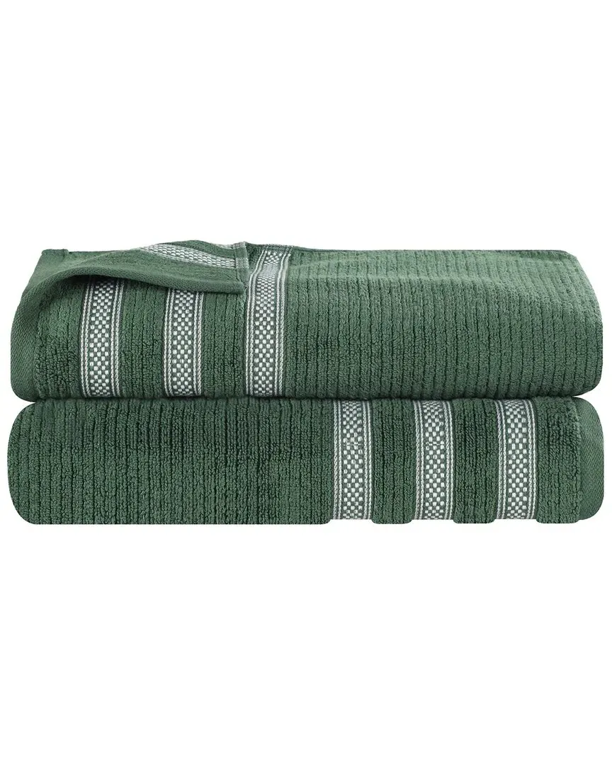 Brea Zero Twist Cotton 2-Piece Bath Sheet Set - Forest Green image