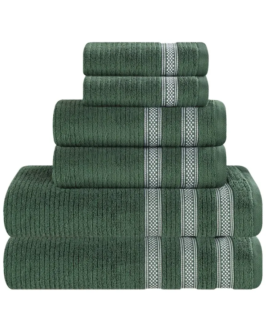 Brea Zero Twist Cotton 6-Piece Towel Set - Forest Green