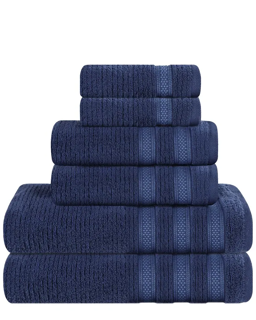Brea Zero Twist Cotton 6-Piece Towel Set - Navy Blue