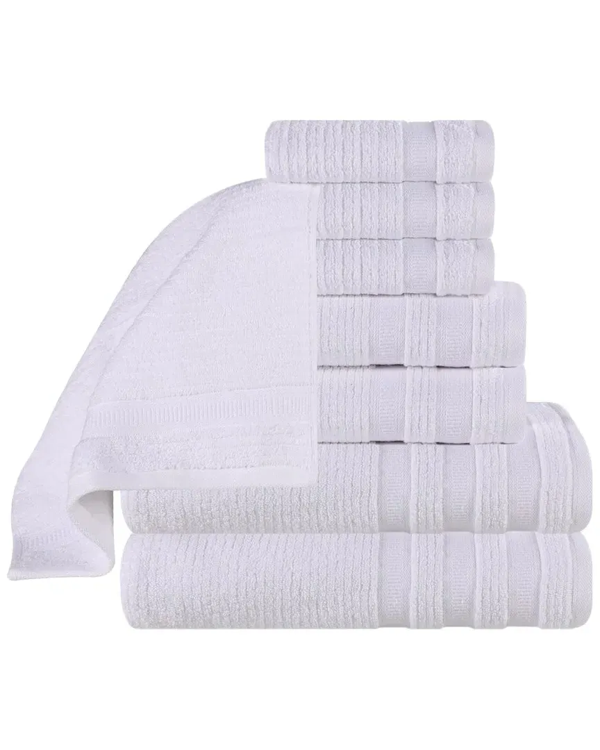 Brea Zero Twist Cotton 8-Piece Towel Set - White