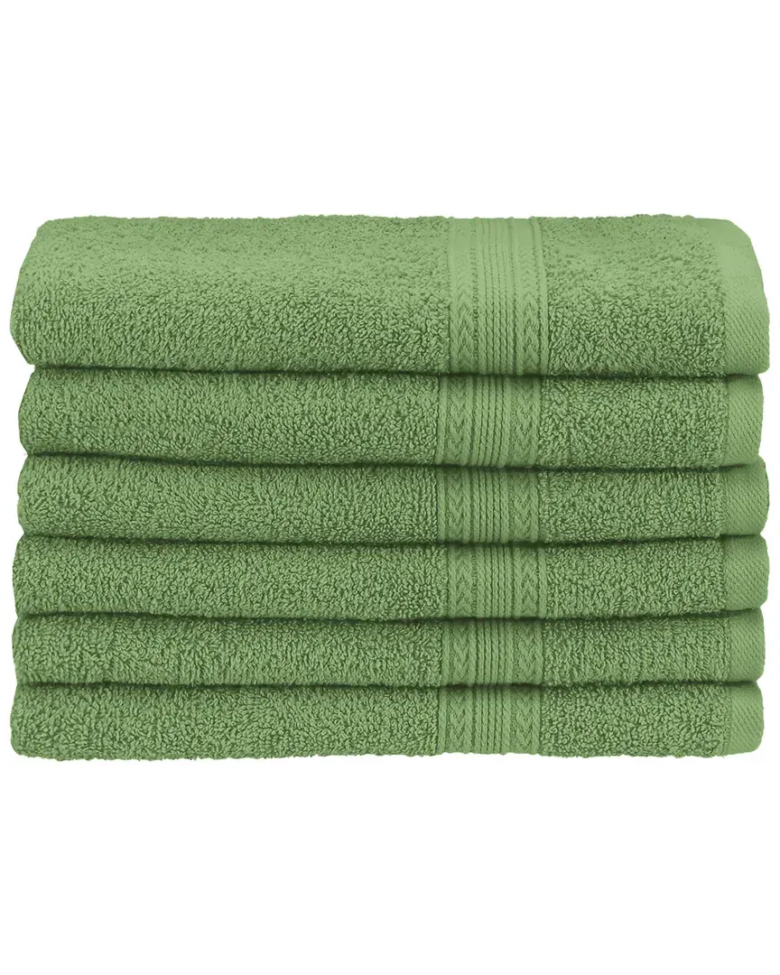 Eco-Friendly 6pc Hand Cotton Towel Set - Terrace Green image
