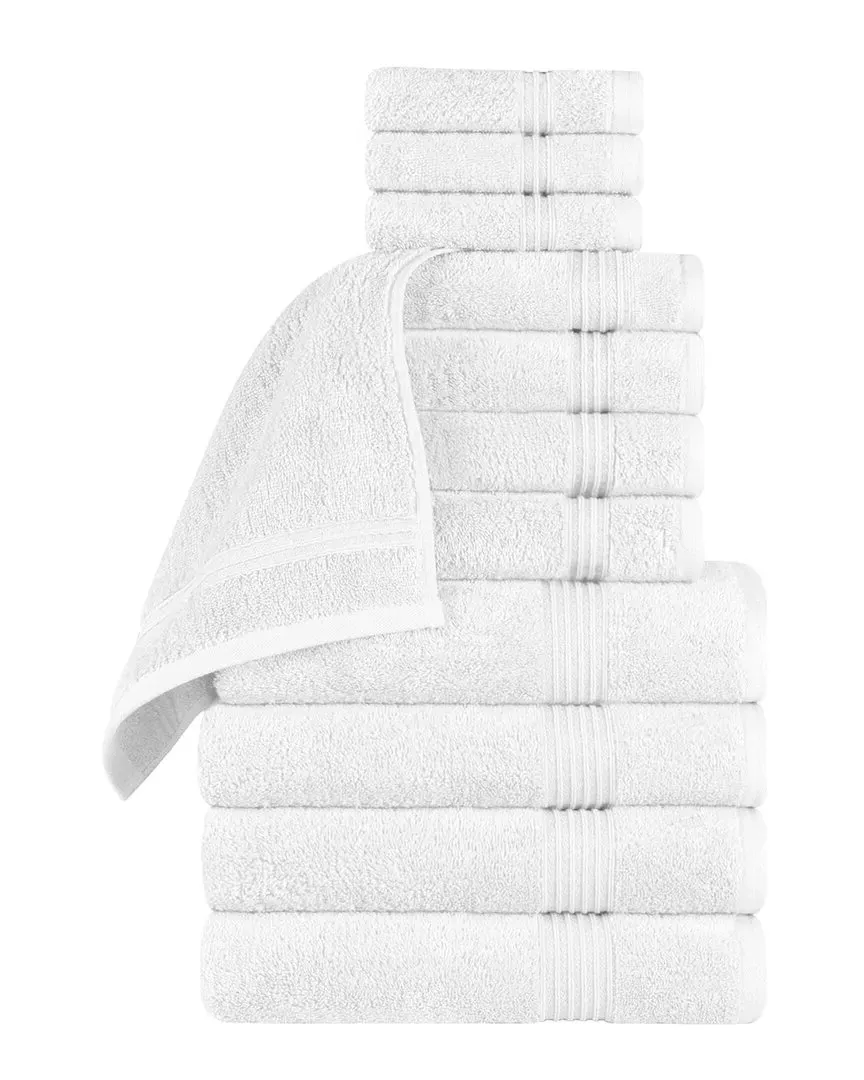 Egyptian Cotton 12pc Towel Set - White