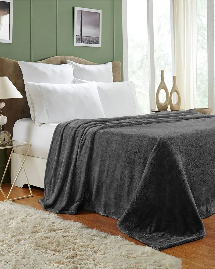 Fleece Microfiber Throw - Charcoal, Polyester