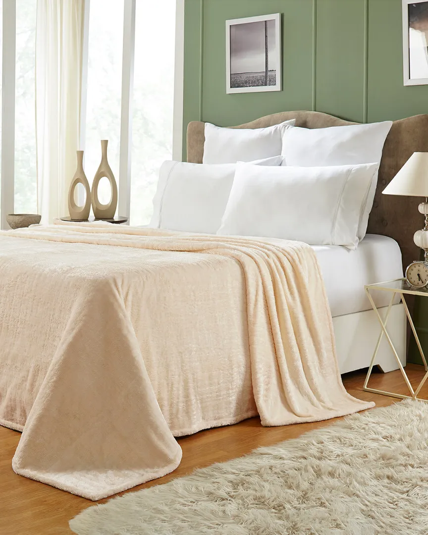 Fleece Microfiber Throw - Ivory, Polyester