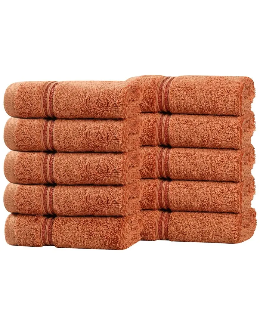Heritage Egyptian Cotton Face Towel Set of 10 - Caramel Brown image