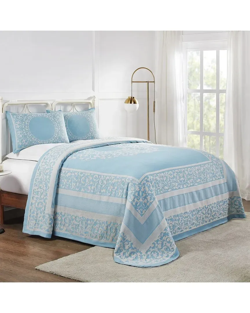 Lyron Boho Mandala Jacquard Bedspread and Sham Set - Aqua image