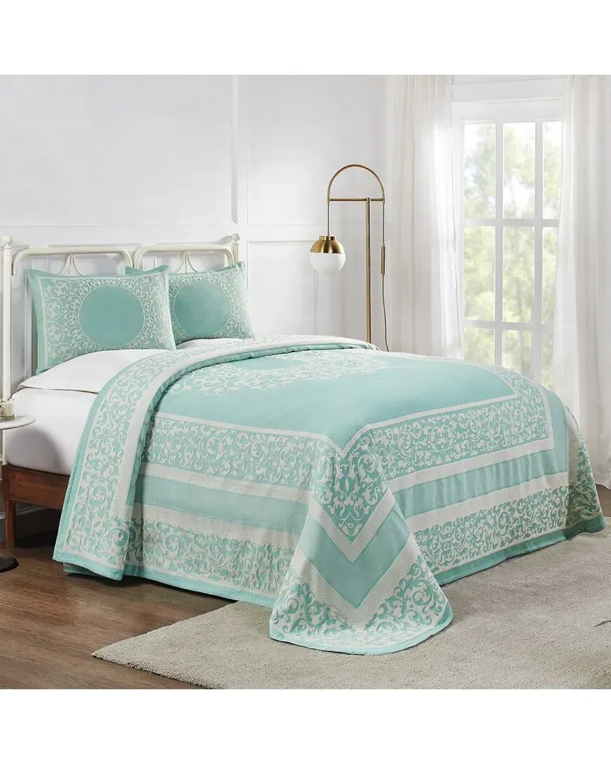 Lyron Boho Mandala Jacquard Bedspread and Sham Set - Turquoise