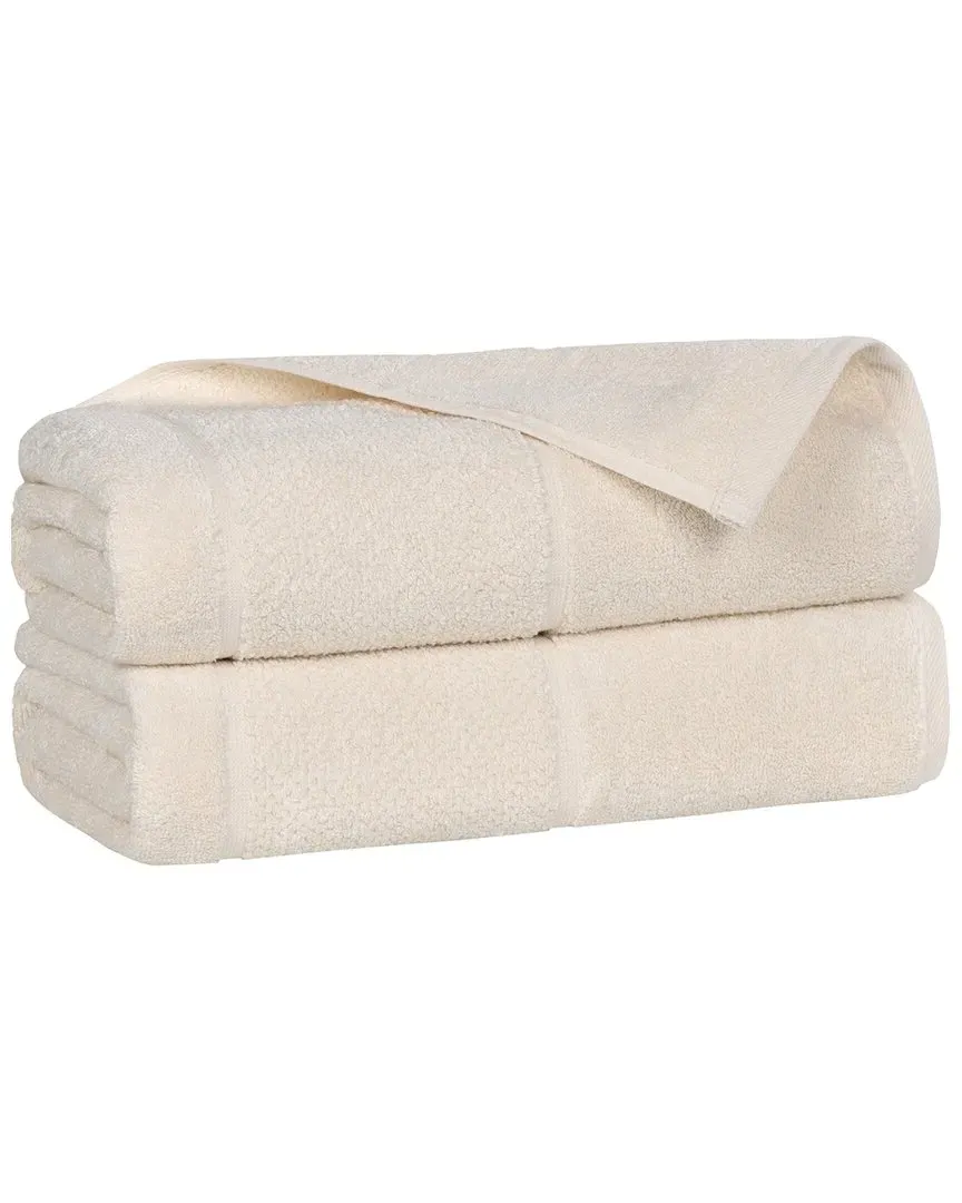 Mile Smart Twist 2-Piece Bath Sheet Set - Ivory, Cotton