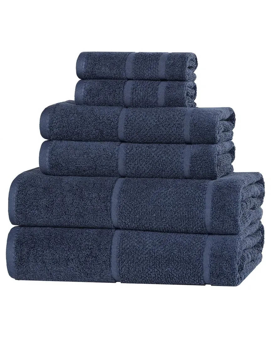 Mile Smart Twist 6-Piece Towel Set - Navy Blue, Cotton image