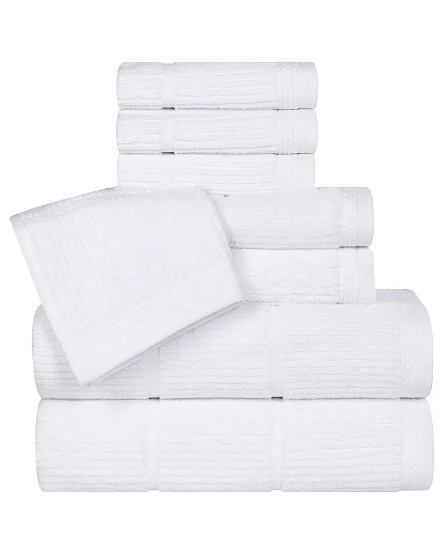 Milo Smart Twist 8-Piece Towel Set - White, Cotton