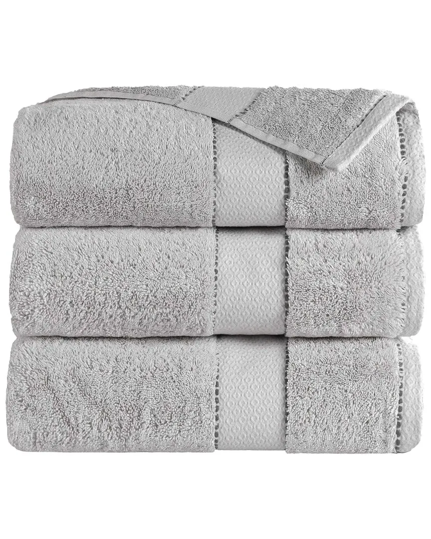 Niles Giza Cotton Dobby Bath Towel Set of 3 - Platinum image