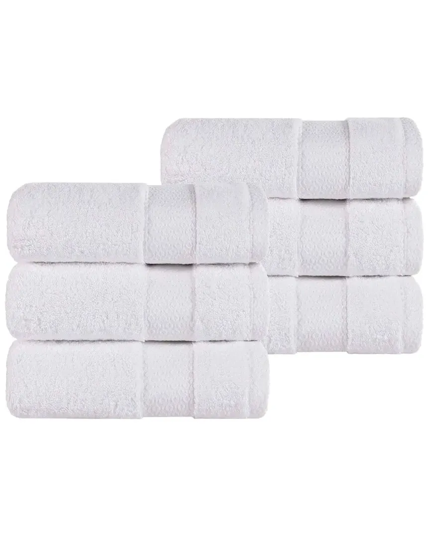 Niles Set of 6 Hand Towels - White, Giza Cotton