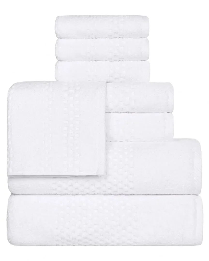 Playa Zero Twist 8-Piece Towel Set - White, Cotton