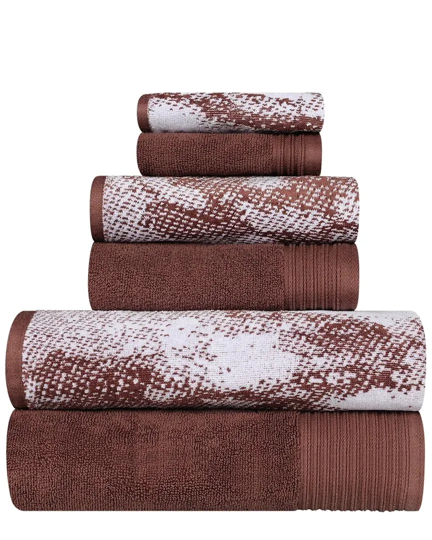 Quick-Drying 6pc Cotton Towel Set - Brown