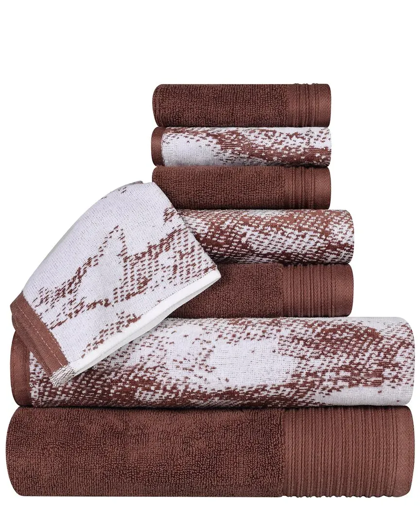 Quick-Drying 8pc Cotton Towel Set - Brown