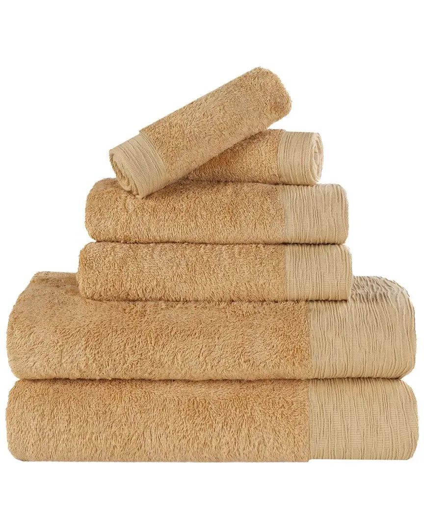 Rayon 6-Piece Towel Set - Gold, Bamboo Cotton
