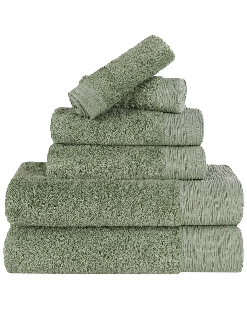 Rayon 6-Piece Towel Set - Green, Bamboo Cotton image
