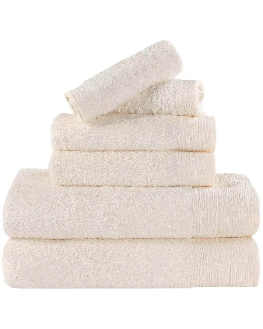 Rayon 6-Piece Towel Set - Ivory, Bamboo Cotton