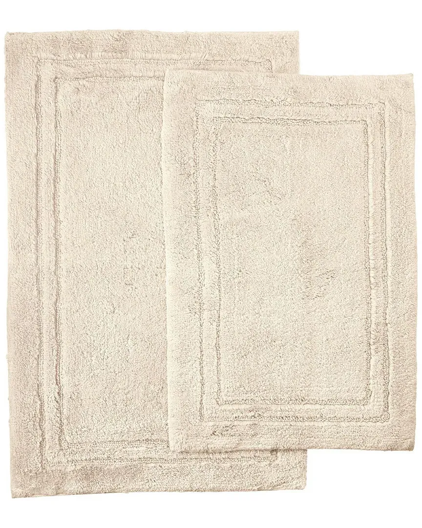 Set of 2 Non-Skid Bath Rugs - Cream, Cotton
