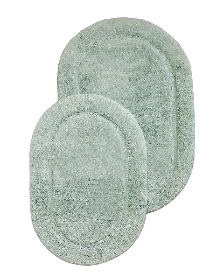 Set of 2 Non-Skid Bath Rugs - Sage, Cotton