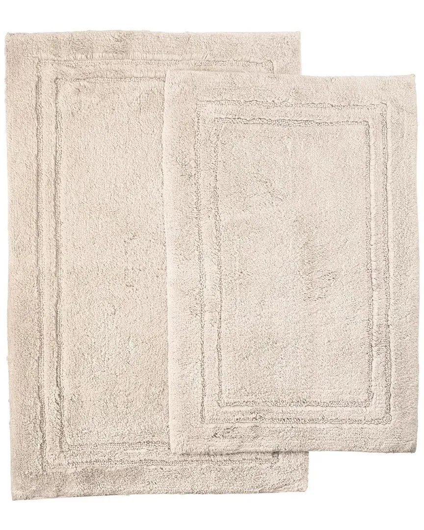 Set of 2 Non-Skid Bath Rugs - Stone, Cotton