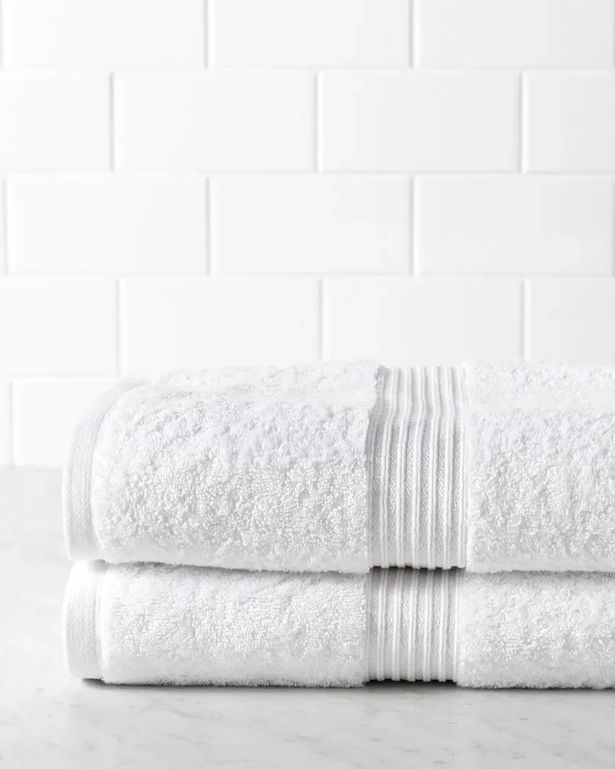 Solid 2pc Bath Sheet Egyptian Cotton Towel Set - White
