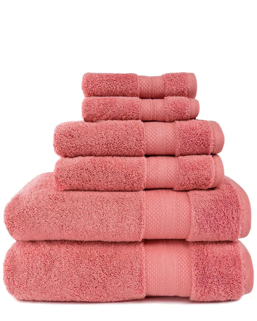 Turkish 6pc Ultra-Plush Cotton Towel Set - Coral