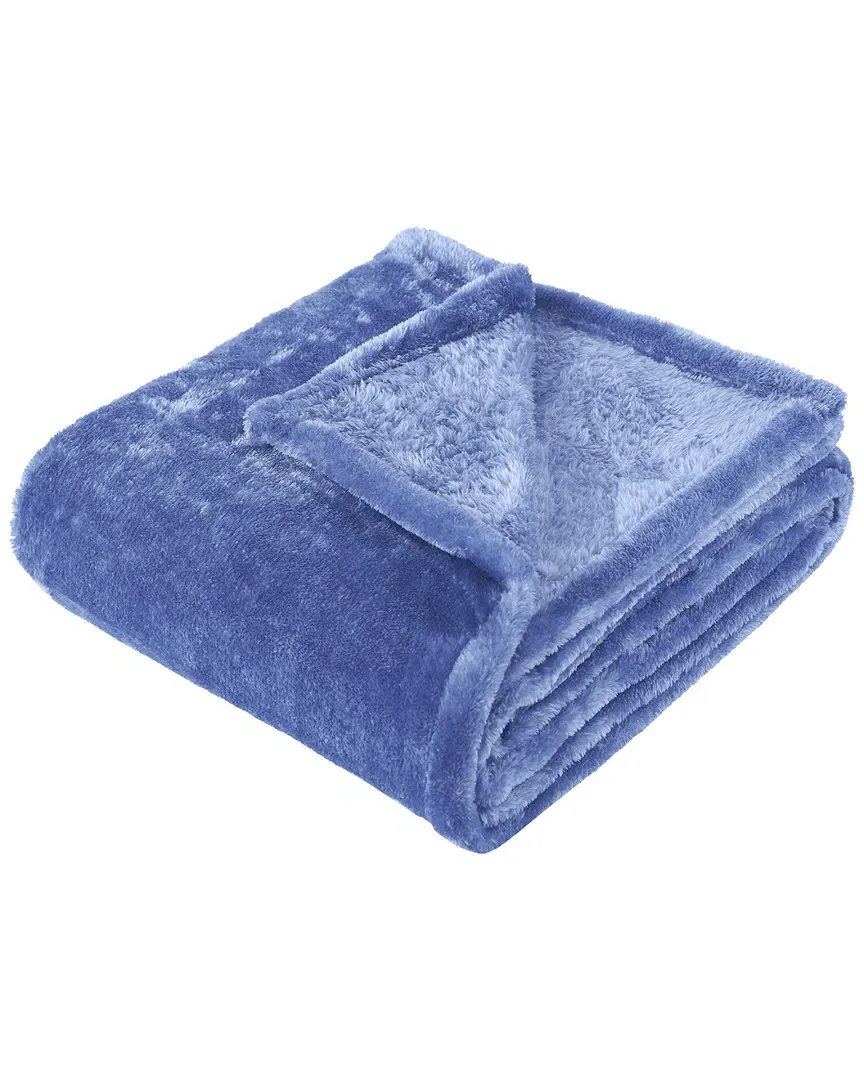 Ultra-Plush Fleece Throw Blanket - Blue, Microfiber