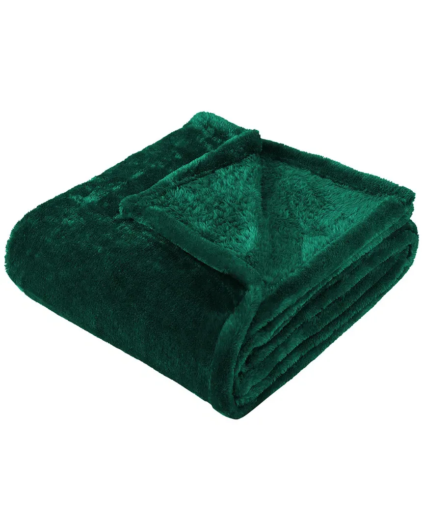 Ultra-Plush Fleece Throw Blanket - Evergreen, Microfiber