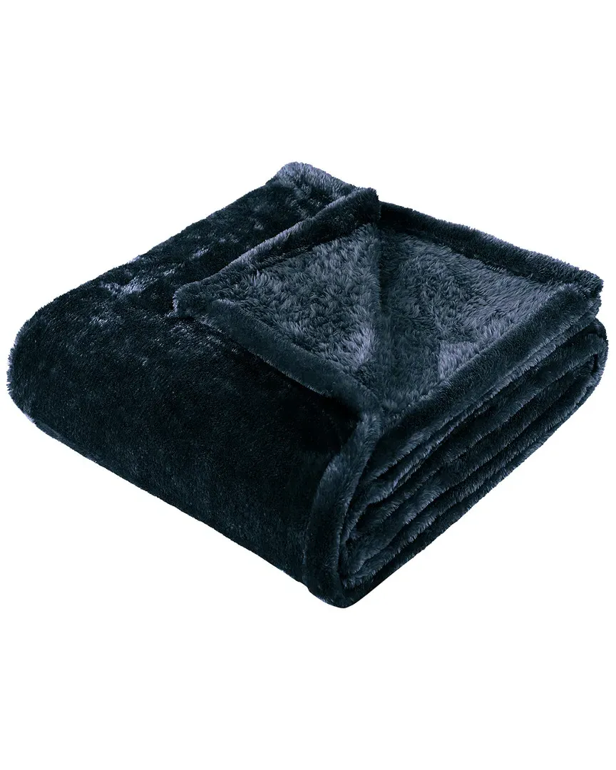 Ultra-Plush Fleece Throw Blanket - Navy Blue, Microfiber image