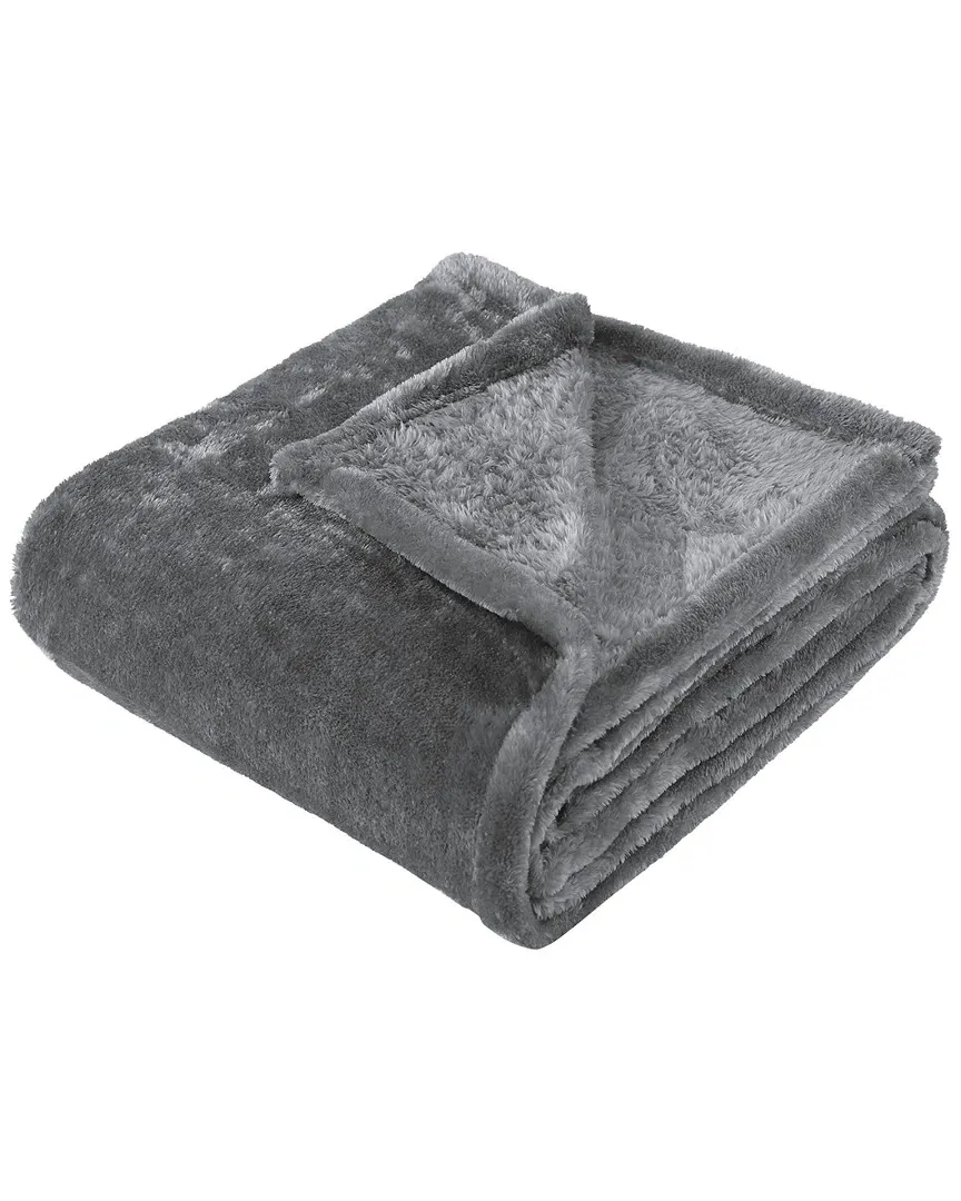 Ultra-Plush Fleece Throw Blanket - Silver, Microfiber