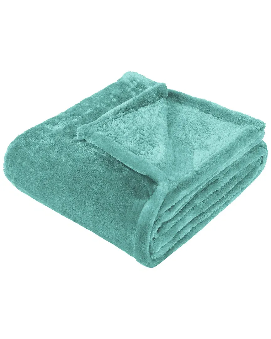 Ultra-Plush Fleece Throw Blanket - Turquoise, Microfiber